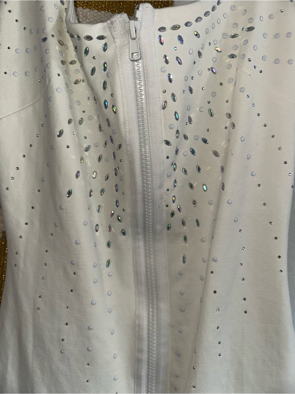 bebe White Rhinestone Tank Mini Dress - Picture 2 of 5